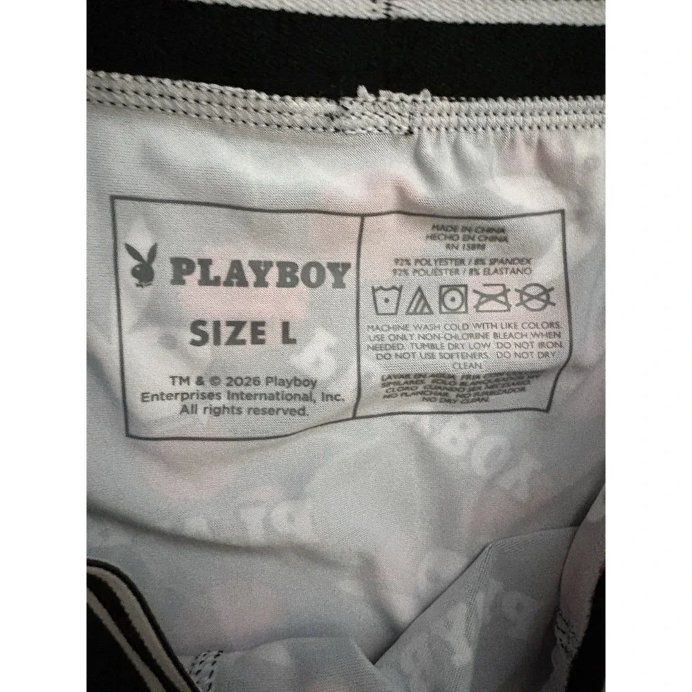 NEW PLAYBOY Boxers Playboy Boxer Briefs Men's Size Large Multicolor 2 Pair Boxer